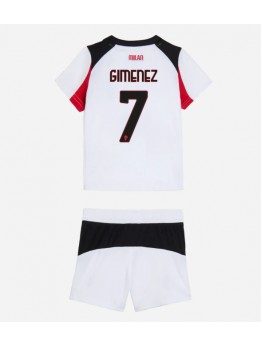 AC Milan Santiago Gimenez #7 Replika Borta Kläder Barn 2025-26 Kortärmad (+ byxor)